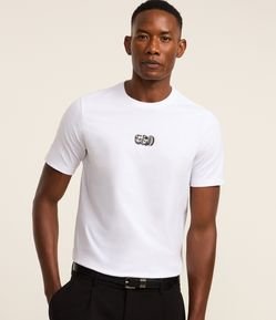 Camiseta Slim em Algodão com Estampa Lettering Ego