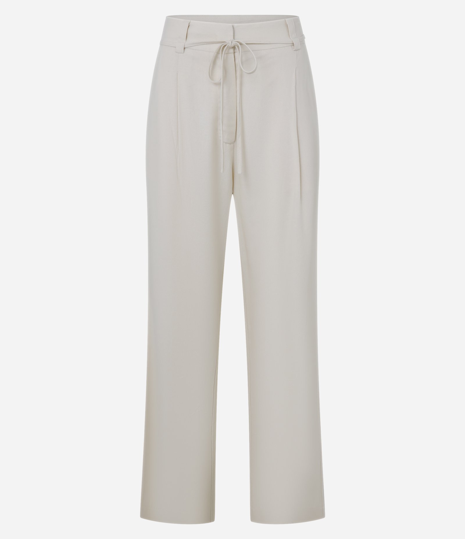 Calça Wide Leg Cintura Alta em Viscolinho com Cinto Bege 6