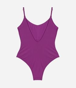 Maiô em Microfibra com Decote nas Costas e Alça Fina