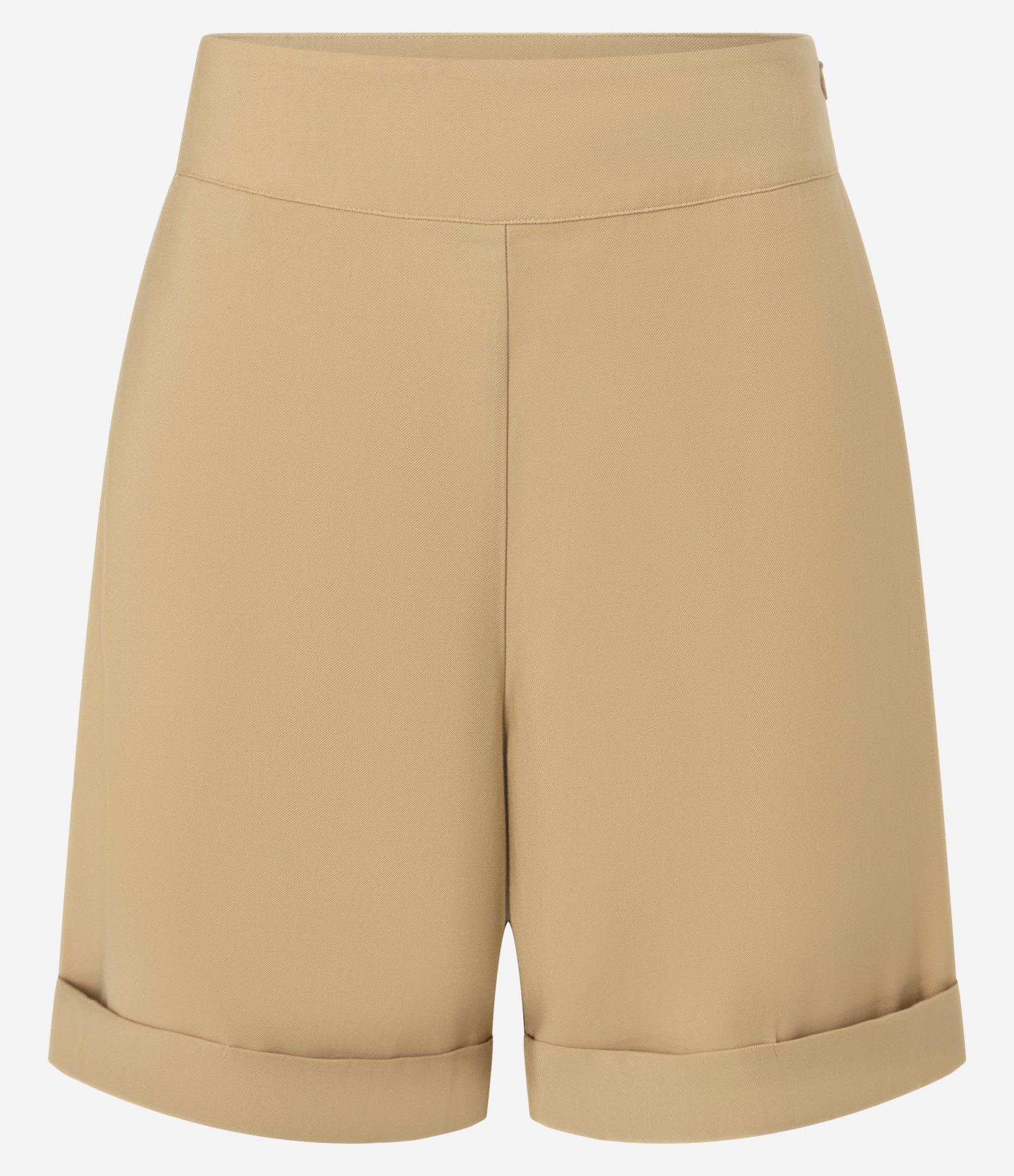 Bermuda em Viscose Twill com Barra Dobrada Bege 5