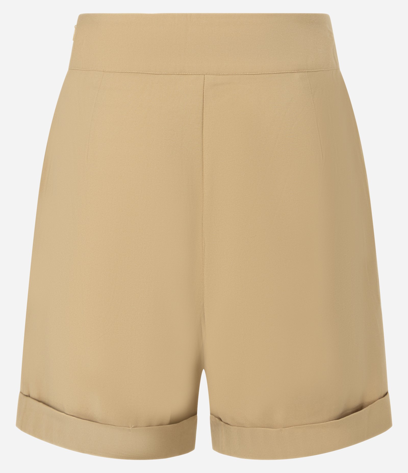 Bermuda em Viscose Twill com Barra Dobrada Bege 6