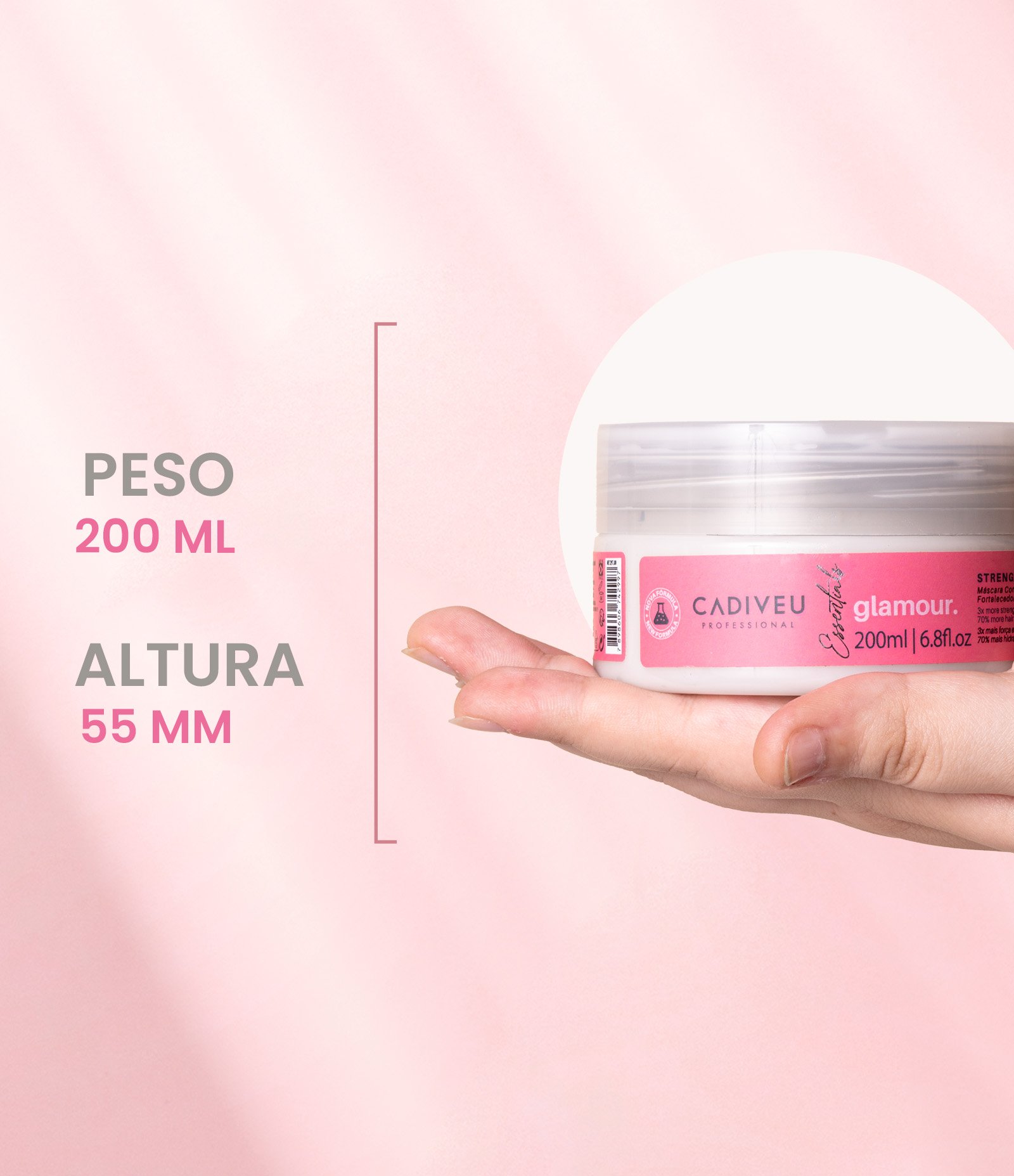 Máscara Hidratante e Fortalecedora Glamour Cadiveu Professional Essentials 200ml 200ml 10