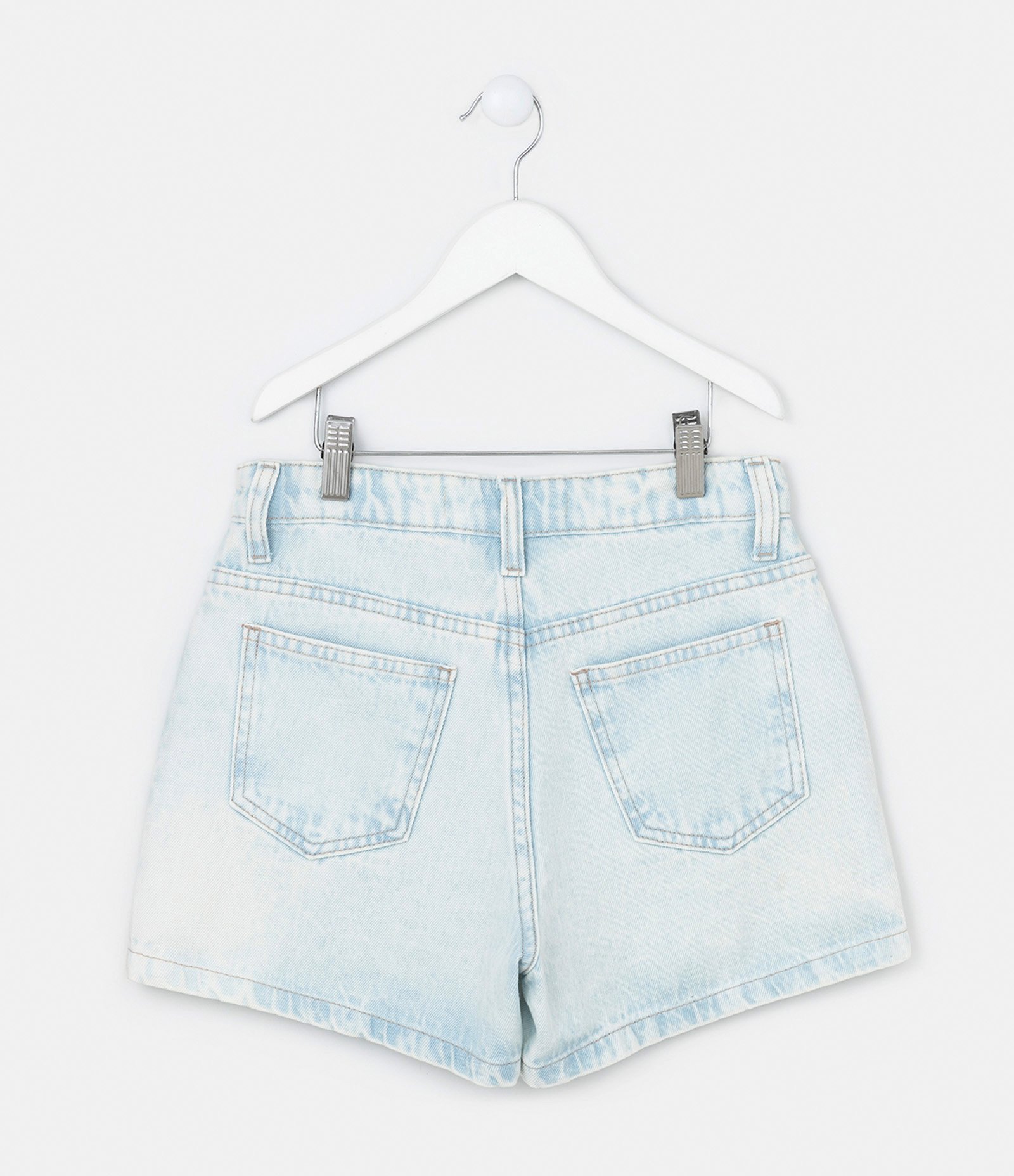 Short Infantil em Jeans com Strass - Tam 5 a 14 Anos Azul 2