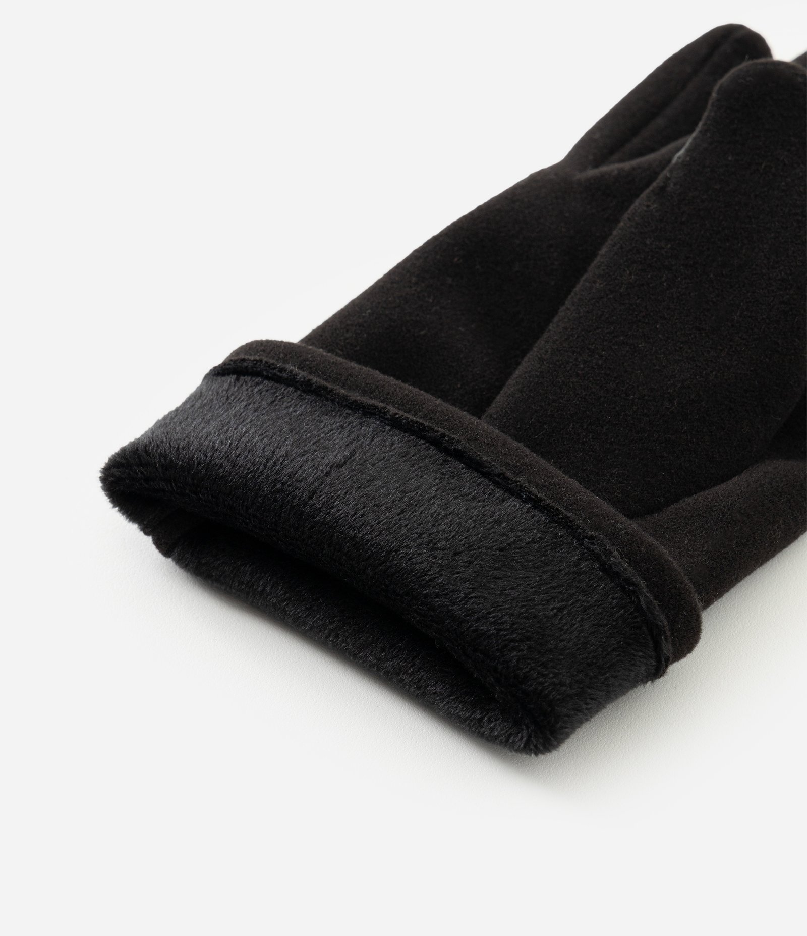 Luva em Suede com Detalhe Dedal Touch Screen Preto 3