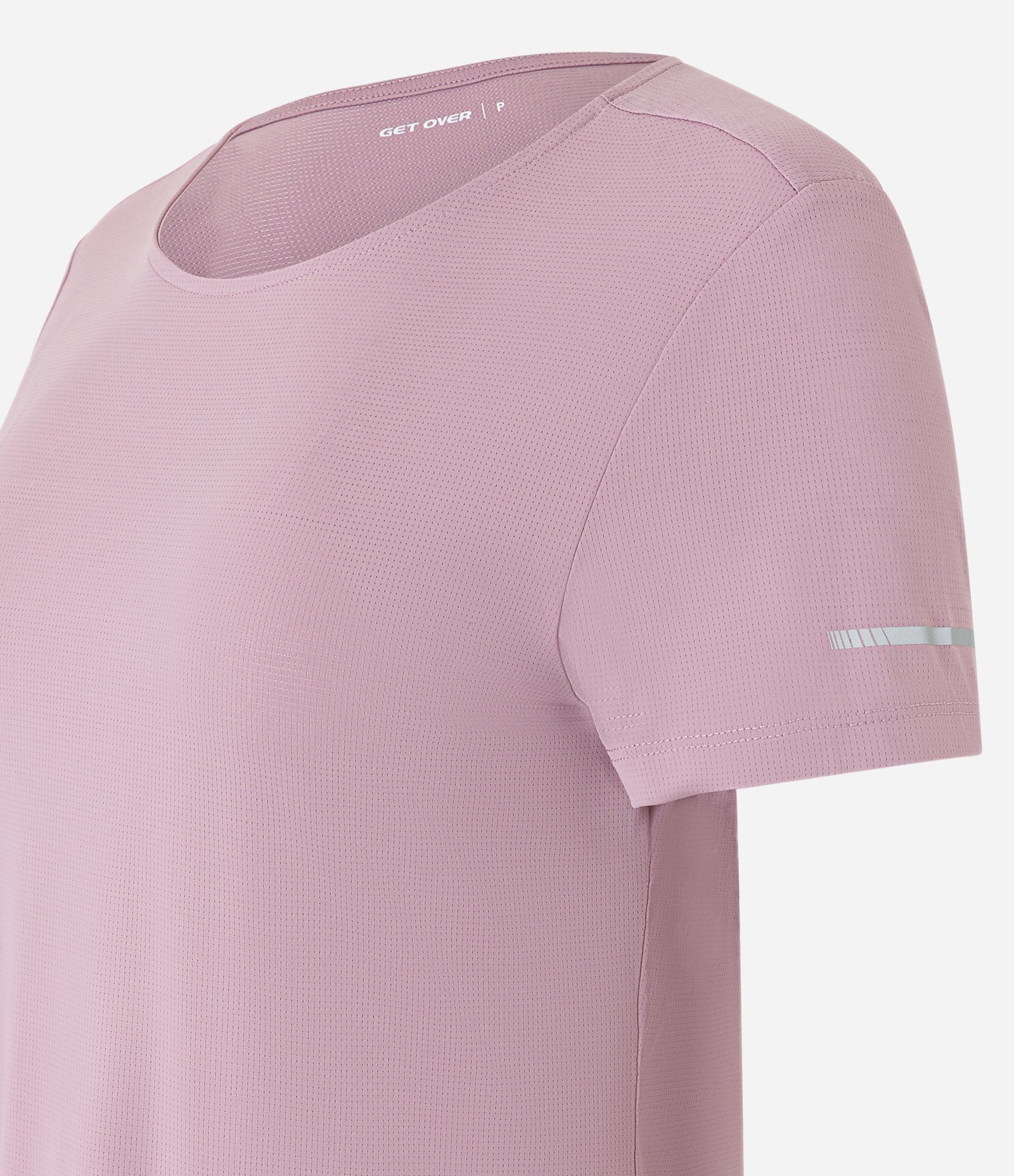 Camiseta Esportiva Regular Texturizada com Detalhe Refletivo Rosa Terroso 6