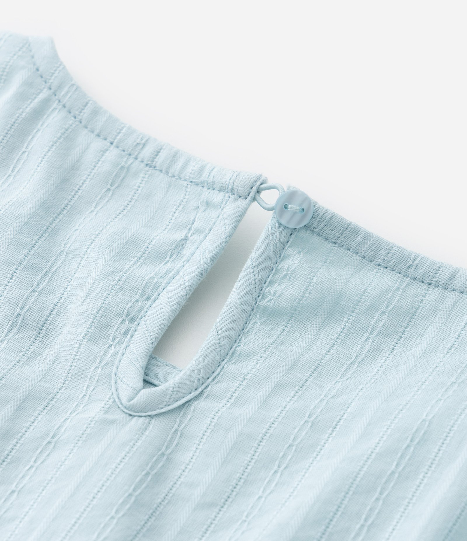 Vestido Infantil em Algodão Texturizado com Aberturas Laterais - Tam 5 a 14 anos Azul 4