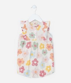 Macaquinho Infantil Texturizado com Babadinhos - Tam 0 a 18 meses