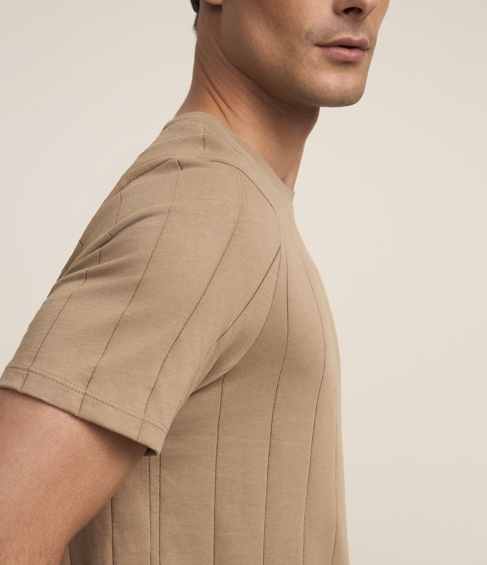 Camiseta Slim Básica com Textura Marrom 4