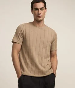 Camiseta Slim Básica com Textura