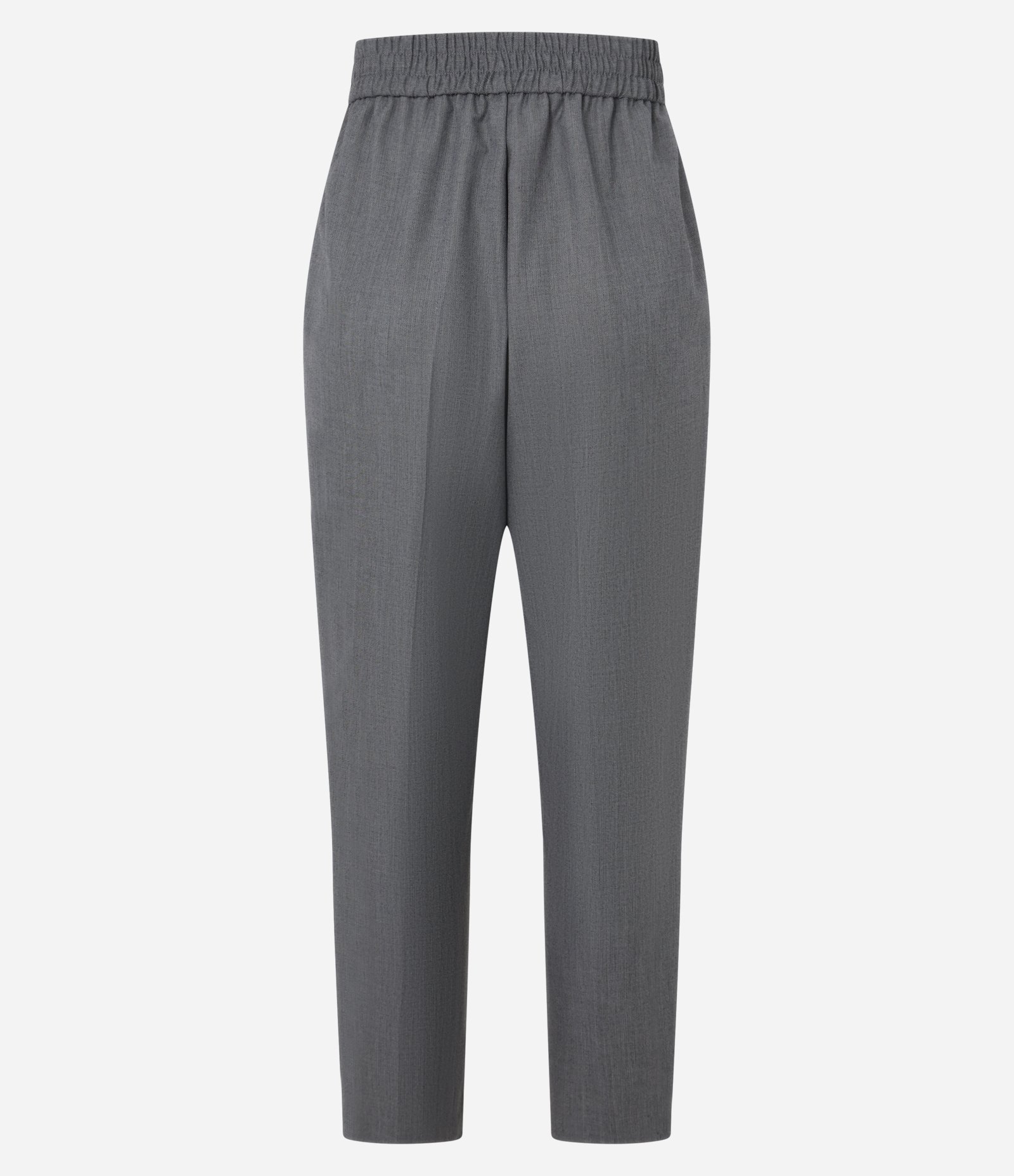 Calça Cenoura Alfaiatada com Cós Transpassado Cinza 6