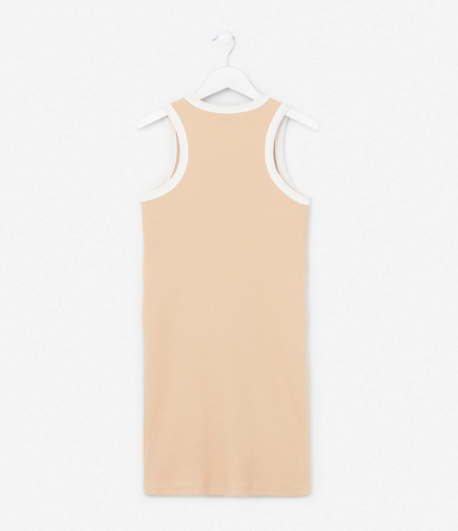 Vestido Infantil Canelado com Viés Contrastante - Tam 7 a 14 Anos Laranja 2