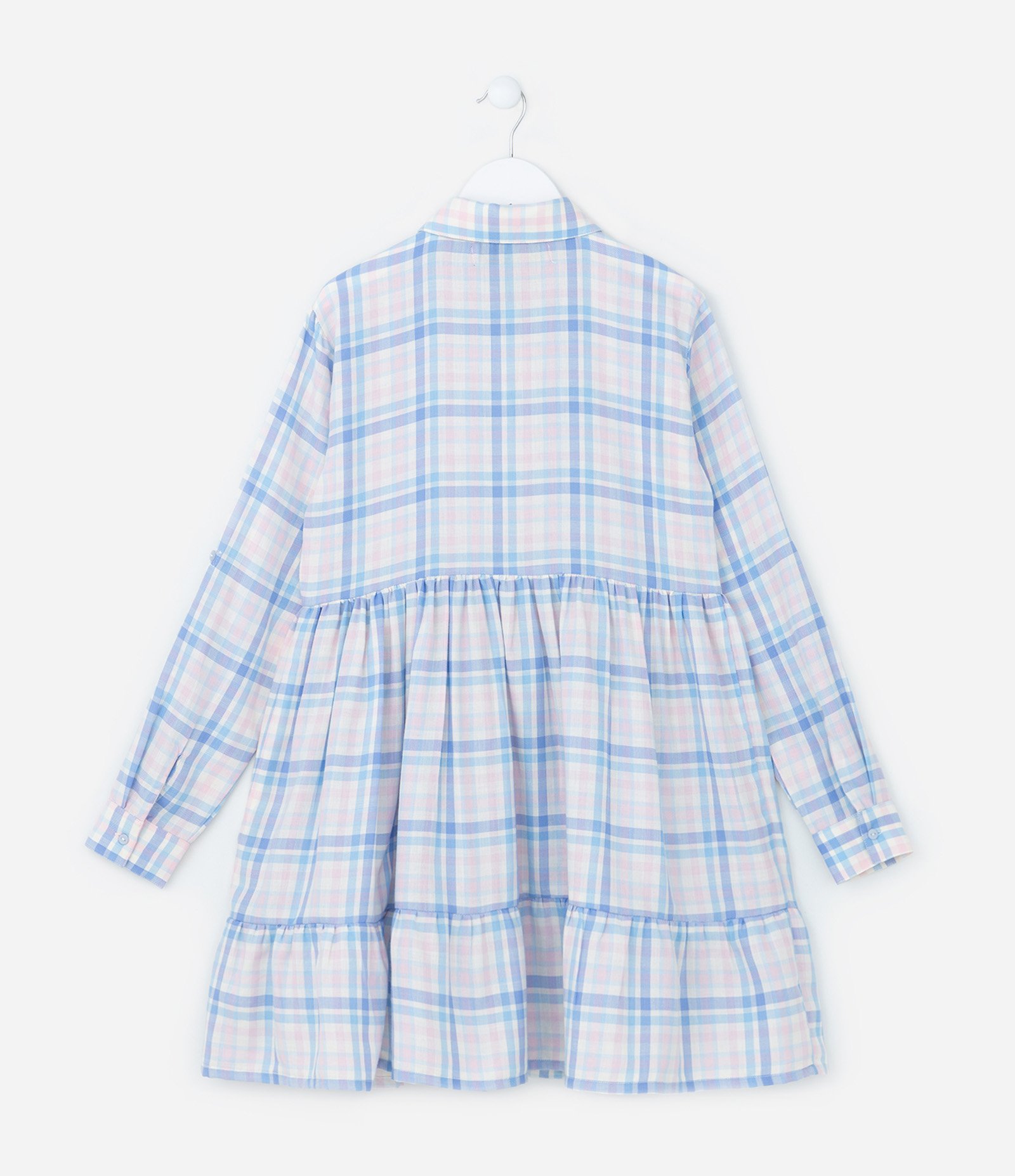 Vestido Marias Infantil com Estampa Xadrez - Tam 5 a 14 Anos Azul 2