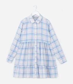 Vestido Marias Infantil com Estampa Xadrez - Tam 5 a 14 Anos