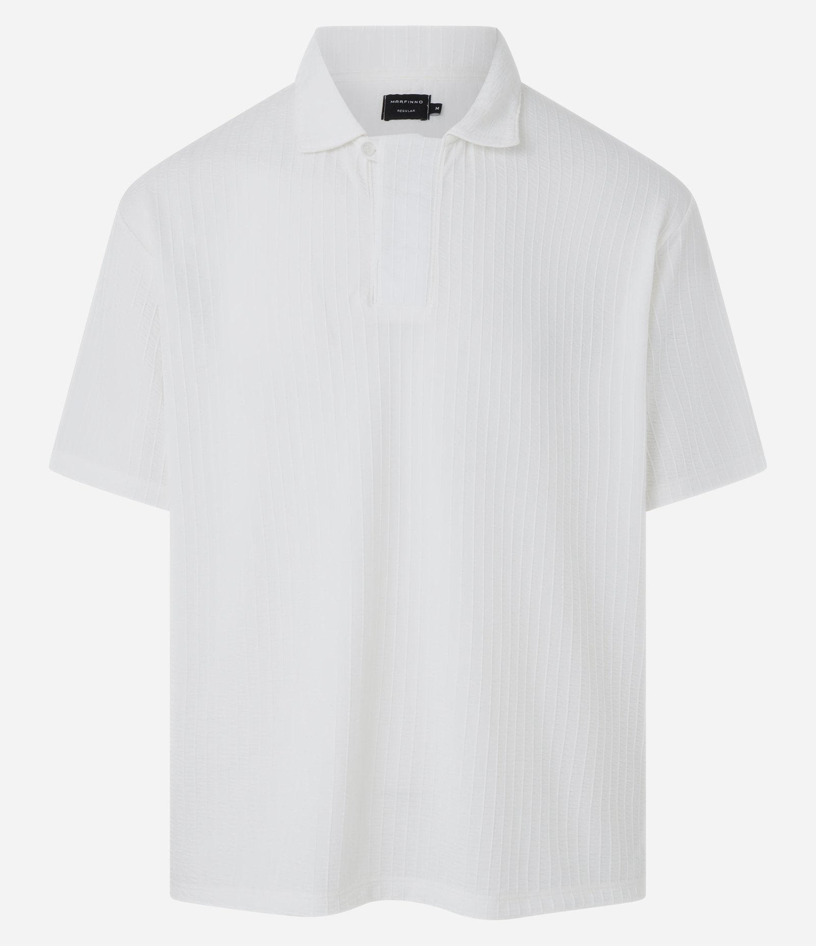 Camisa Polo Regular com Vista Oculta e Textura Branco 4