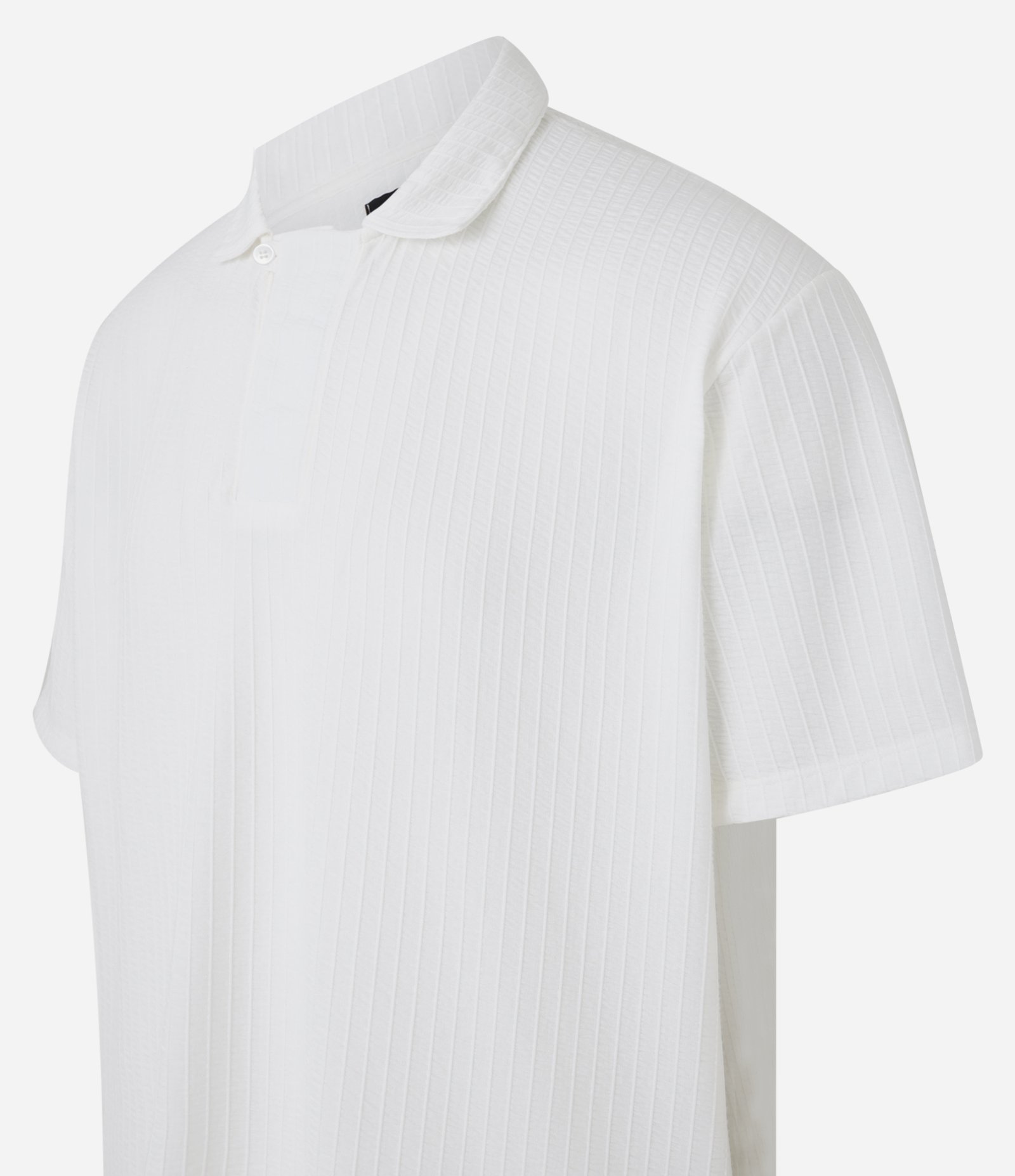 Camisa Polo Regular com Vista Oculta e Textura Branco 5