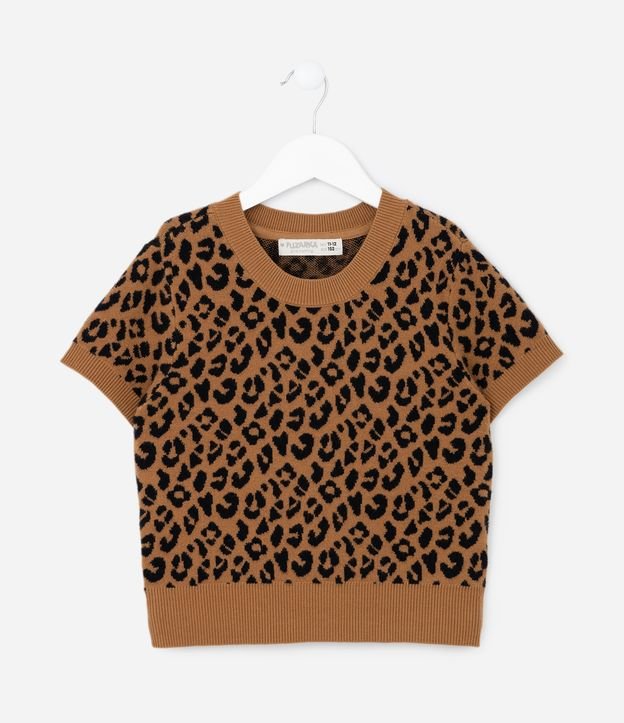 Blusa Infantil com Estampa Oncinha - Tam 5 a 14 Anos