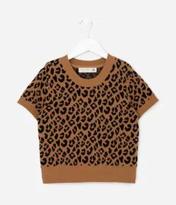 Blusa Infantil com Estampa Oncinha - Tam 5 a 14 Anos