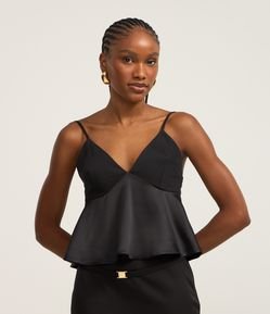 Blusa Godê Acetinada com Alcinhas Finas