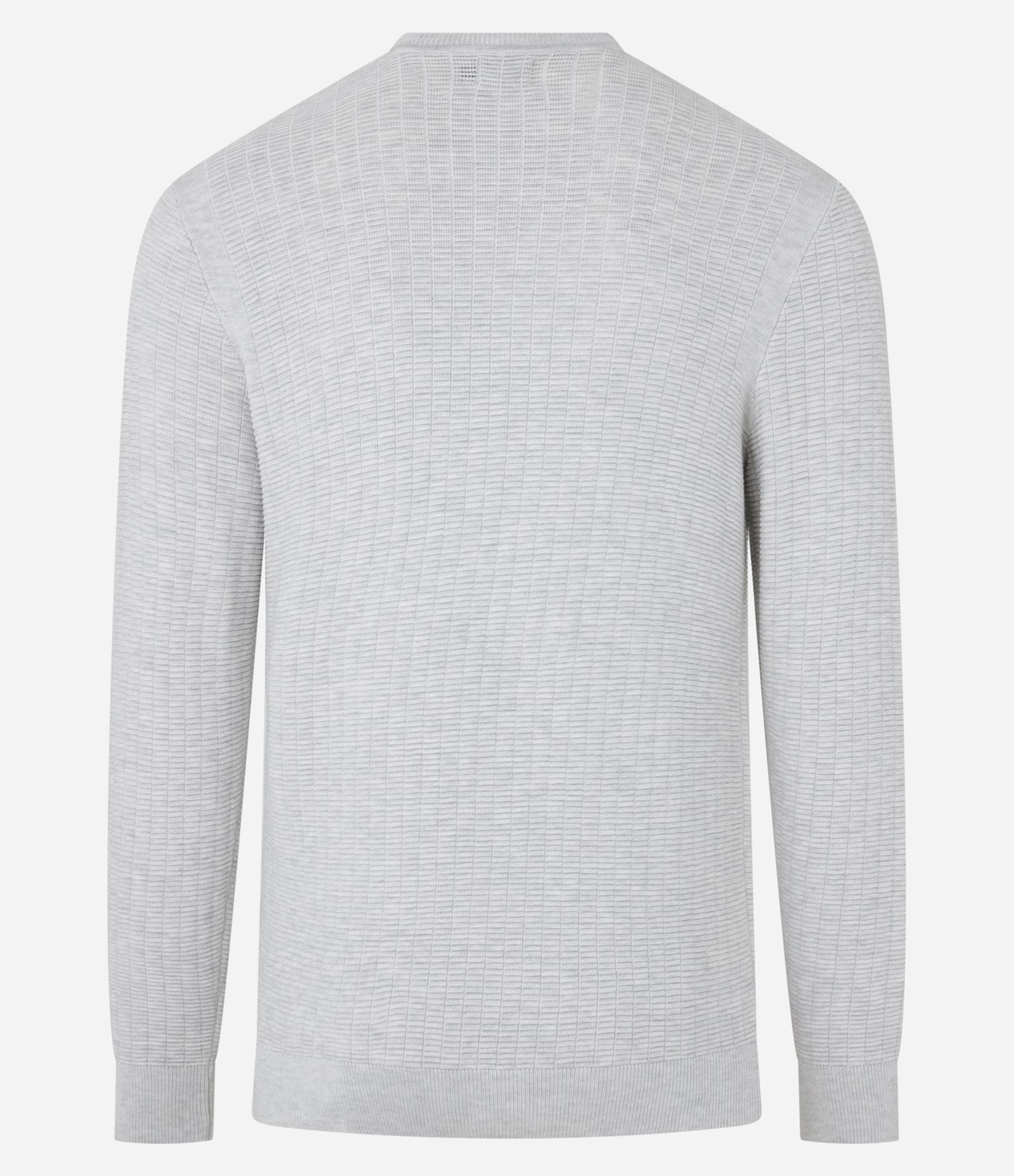 Suéter em Malha com Textura Xadrez Grid Cinza Claro 8