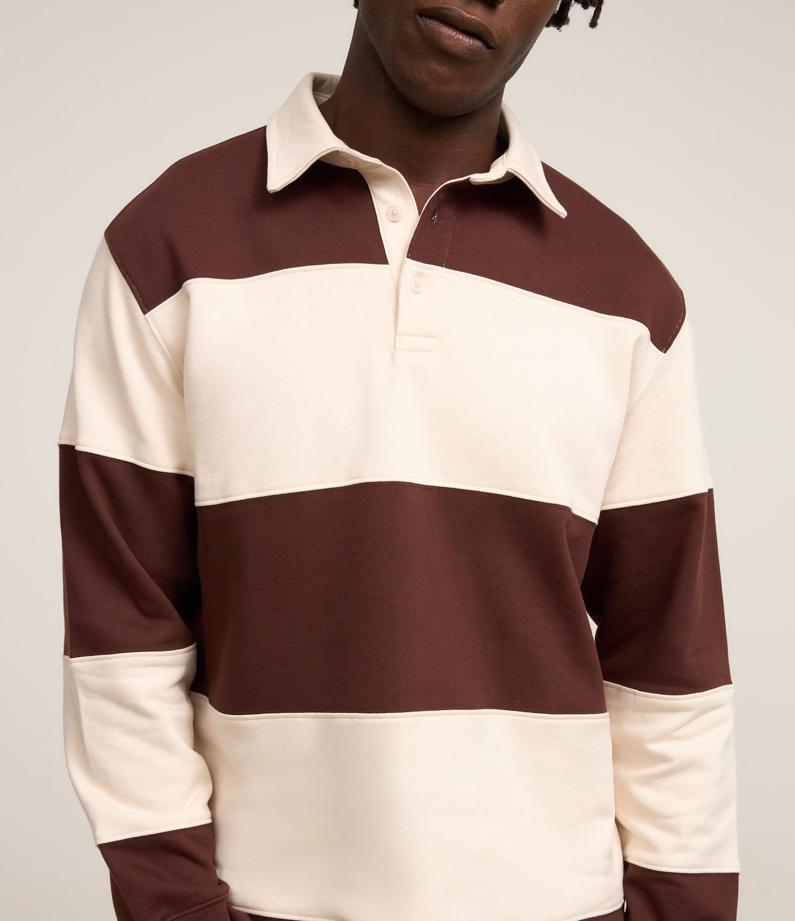 Moletom com Gola Polo e Estampa Listrada Vermelho/Branco 3