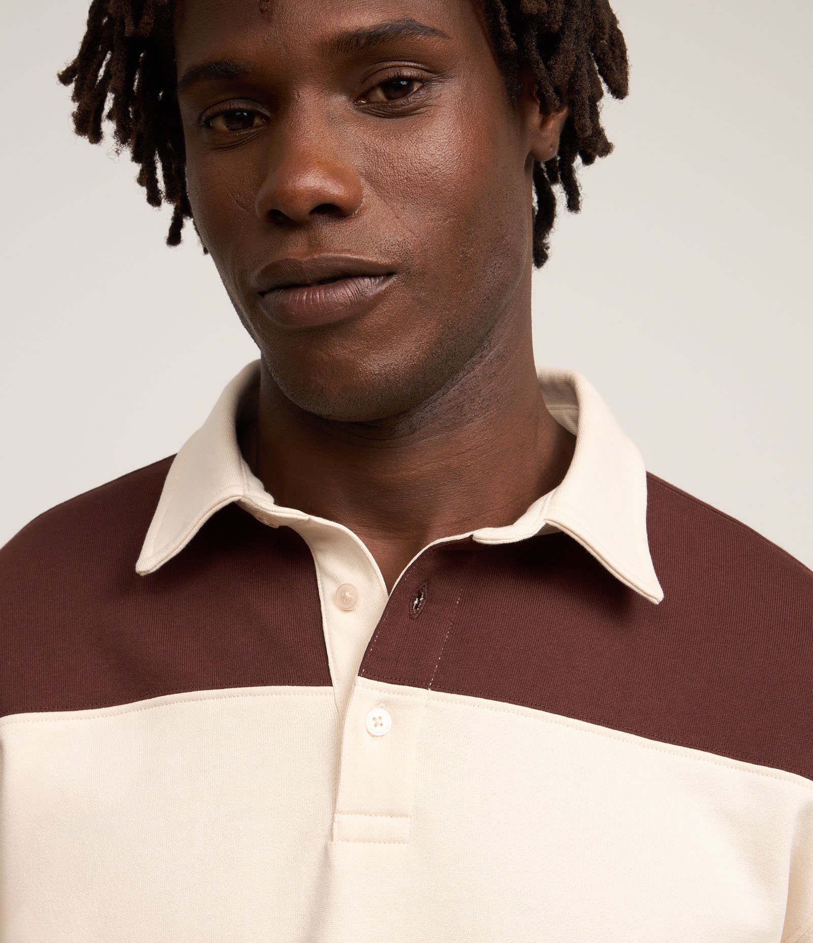 Moletom com Gola Polo e Estampa Listrada Vermelho/Branco 4