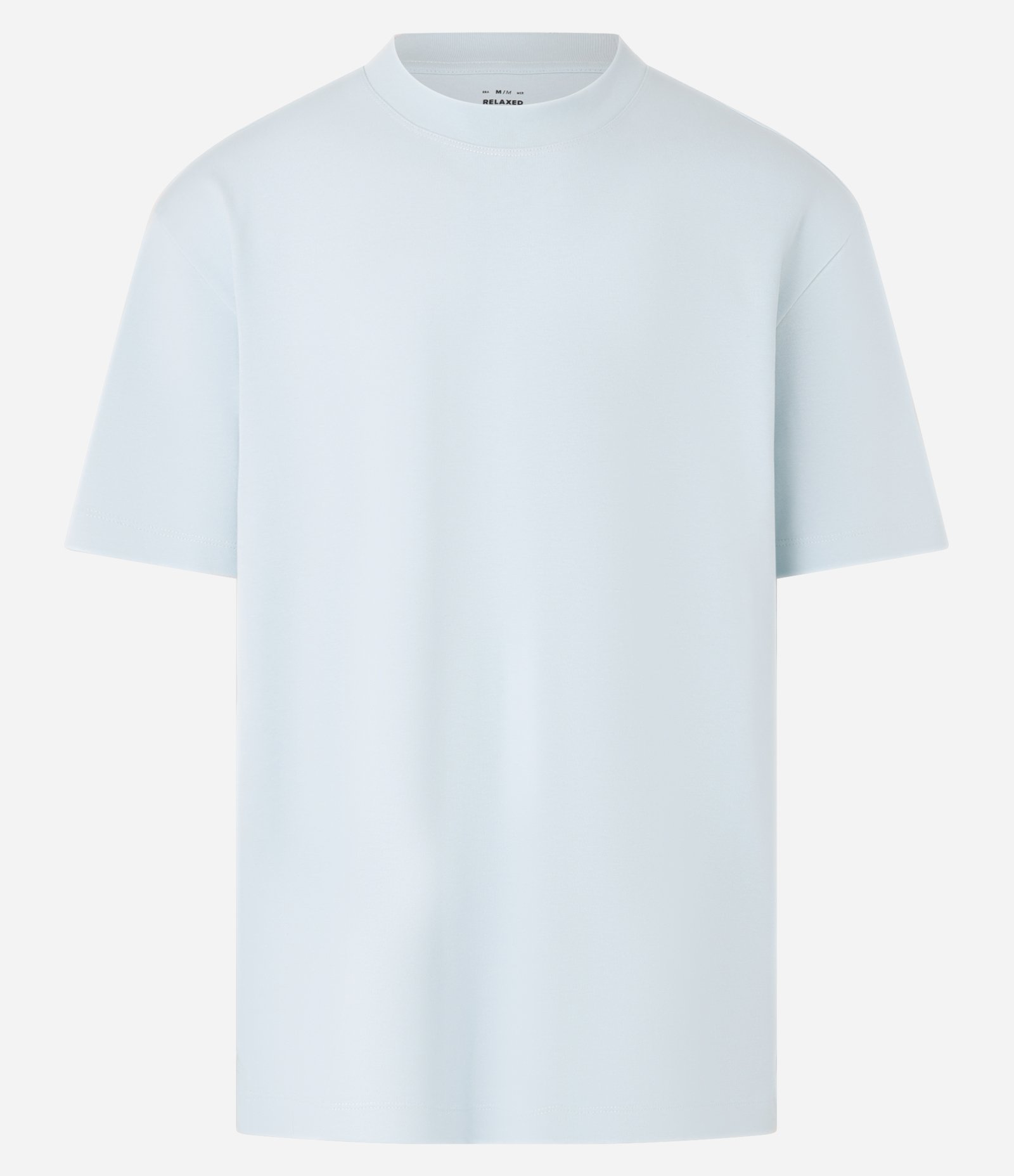Camiseta Relaxed em Algodão com Efeito Pesado Azul claro 5