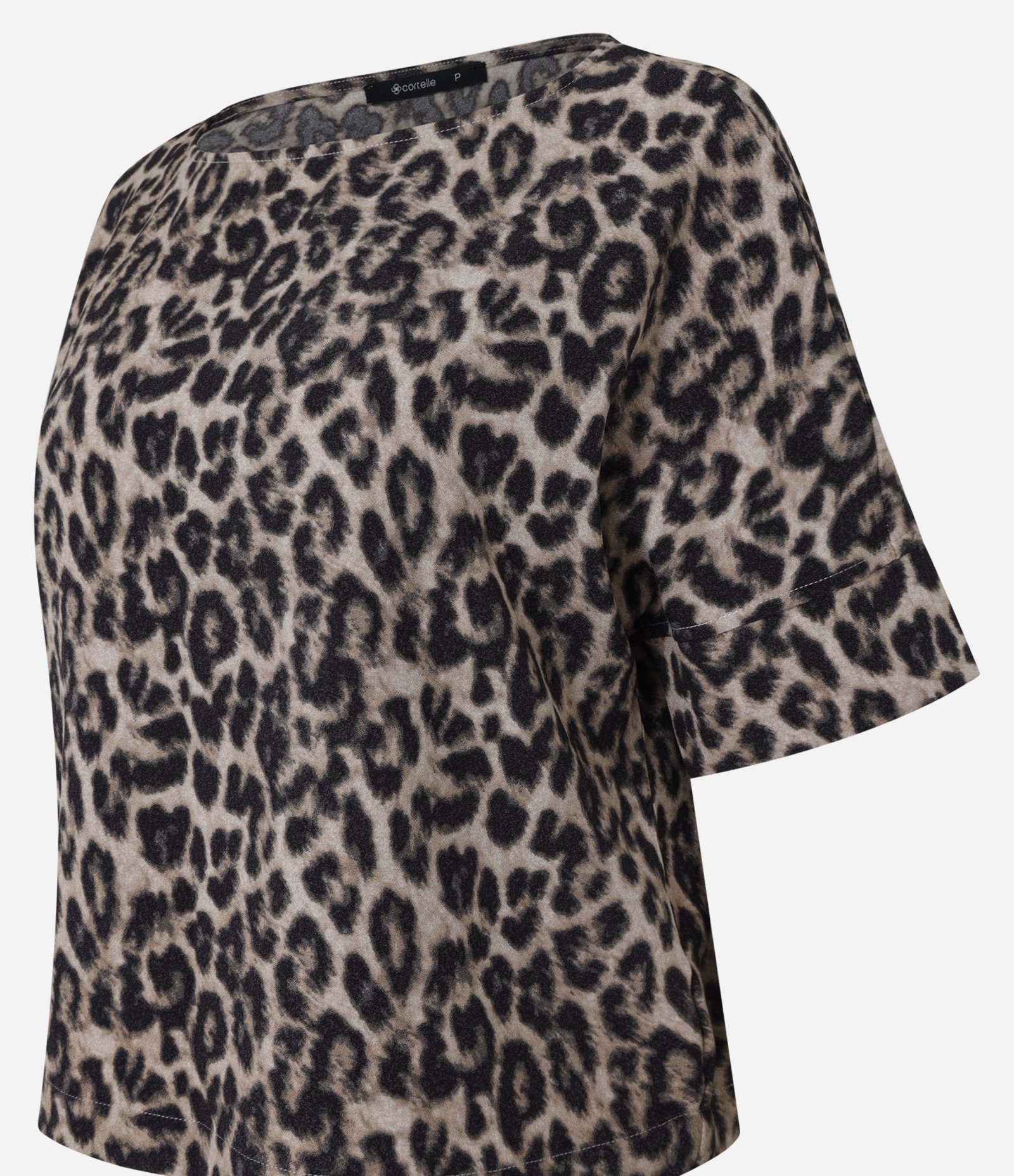 Blusa em Crepe com Estampa Animal Print Onça Marrom 6