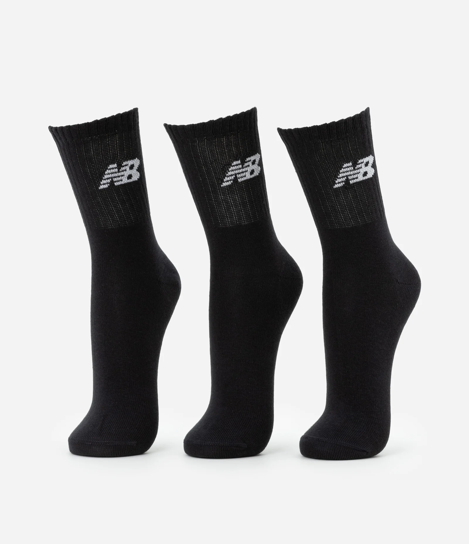 Kit 03 Pares de Meias com Cano Longo Estampa New Balance Preto 1