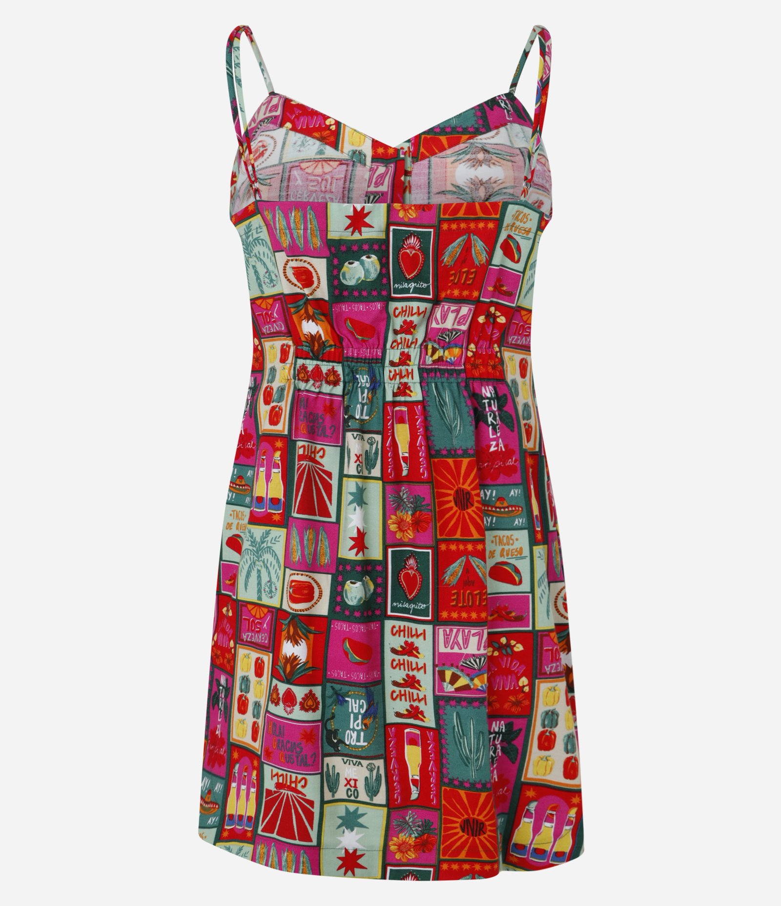 Vestido Curto em Viscolinho com Estampa de Frutinhas Vermelho 7