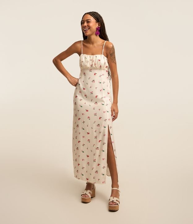 Vestido New Midi em Twill com Estampa Floral Liberty