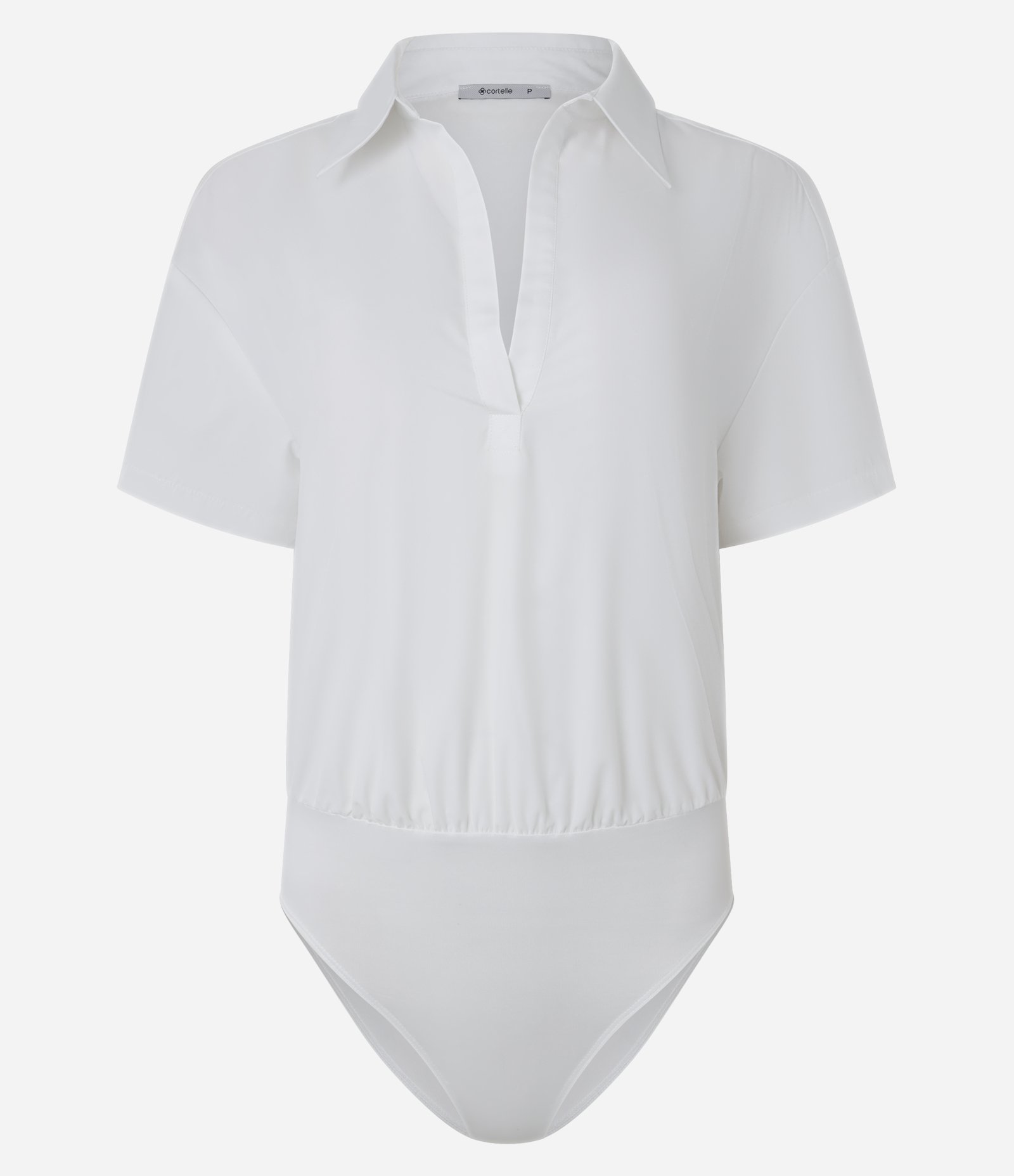 Body em Tricoline com Gola Polo Branco 7