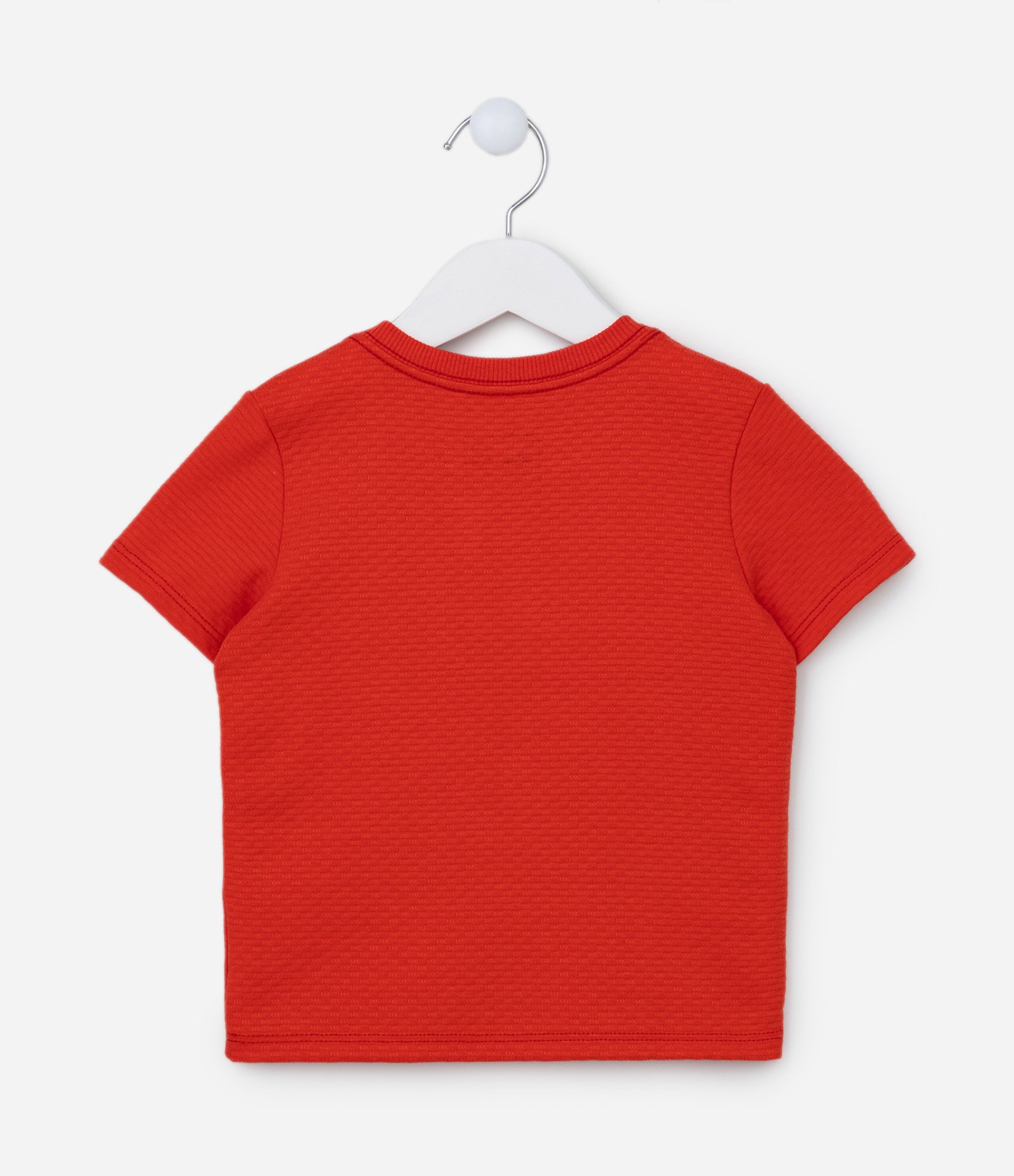 Camiseta Infantil em Algodão Texturizada - Tam 1 a 5 Anos Vermelho 2