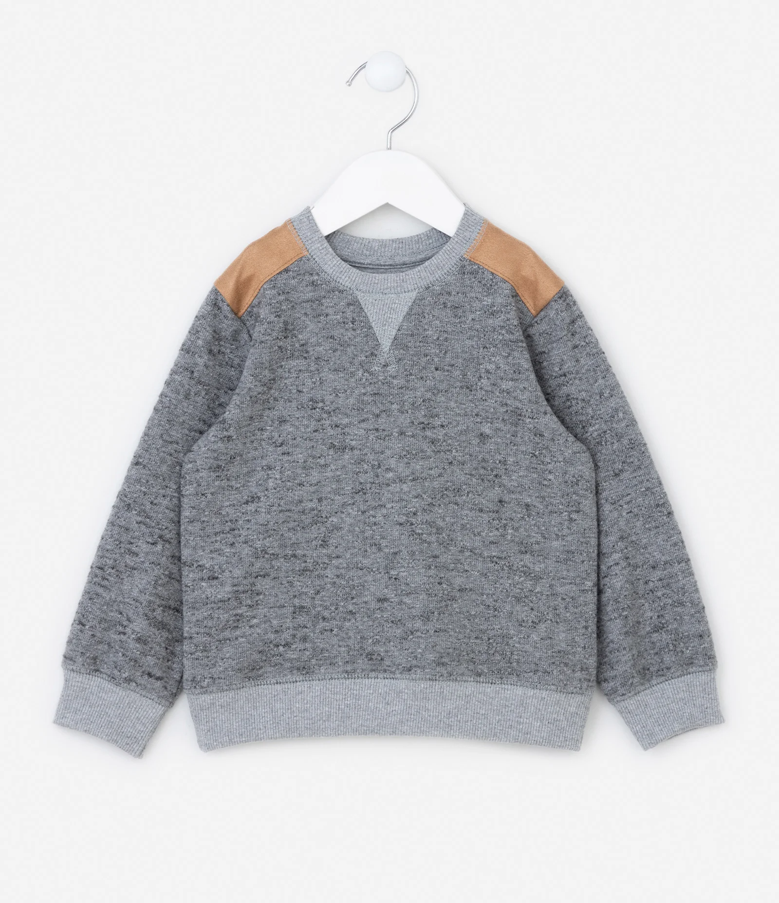 Blusão Infantil em Moletom com Forro Quentinho - Tam 1 a 5 Anos Cinza 1