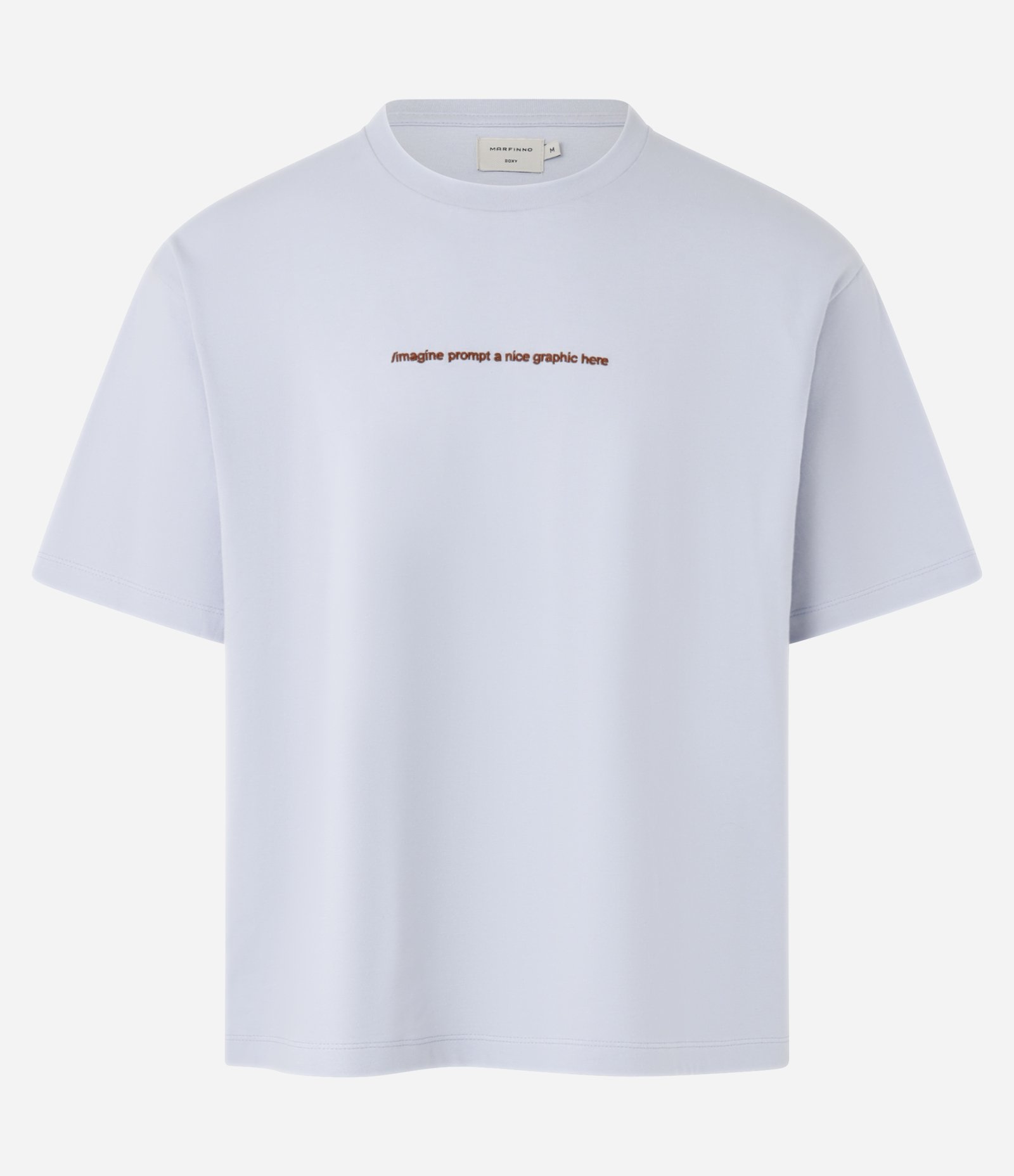 Camiseta Boxy em Algodão com Estampa Lettering Branco Azulado 4