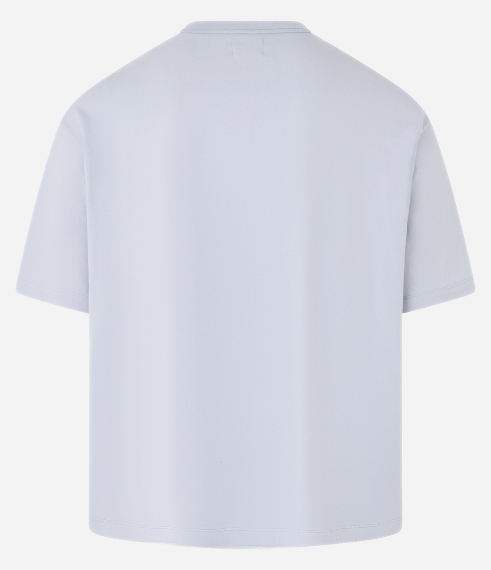 Camiseta Boxy em Algodão com Estampa Lettering Branco Azulado 5