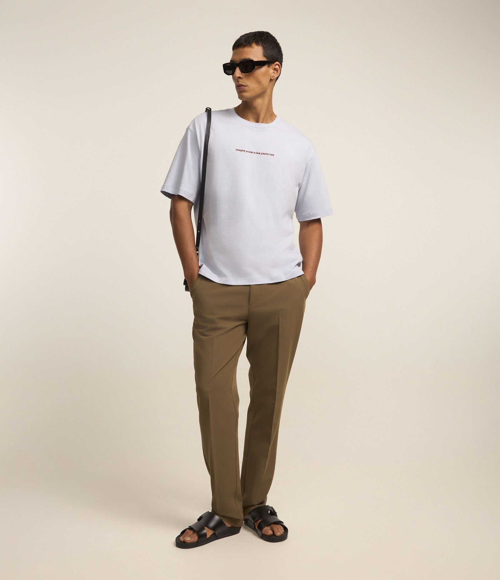 Camiseta Boxy em Algodão com Estampa Lettering Branco Azulado 2