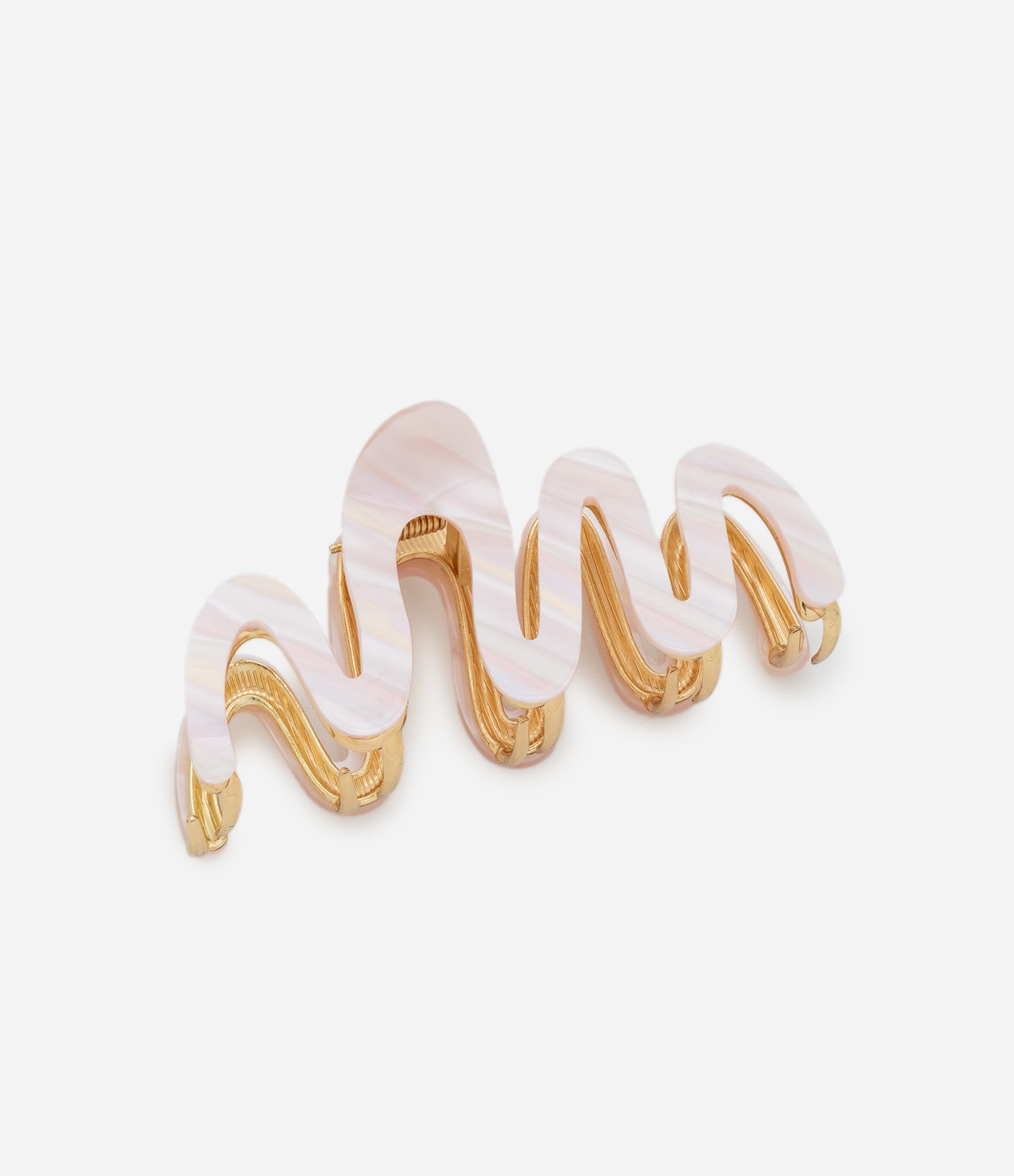 Piranha De Cabelo Metalizada e em Resina Ondulada Dourado 1