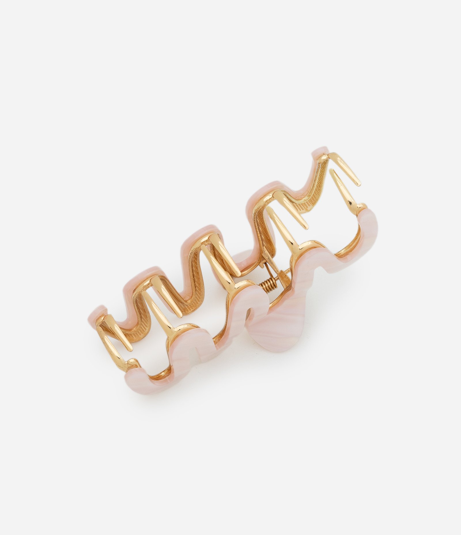Piranha De Cabelo Metalizada e em Resina Ondulada Dourado 2