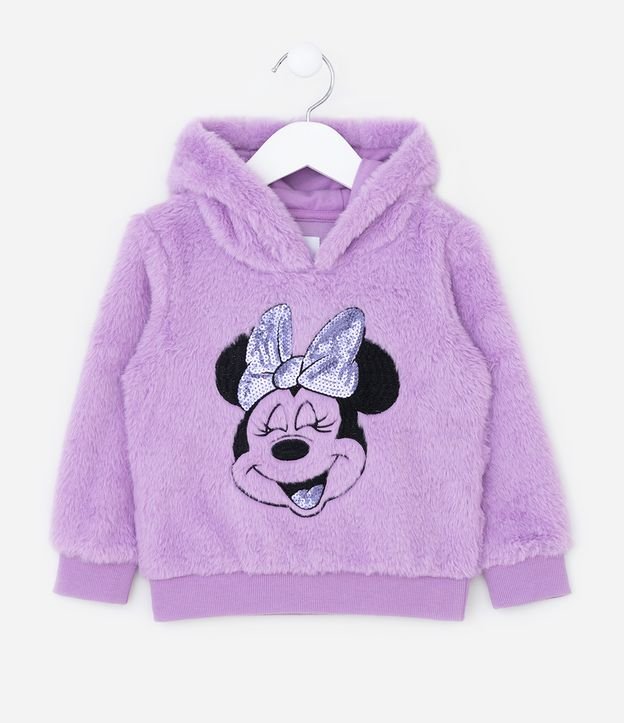 Casaco Infantil em Fleece com Bordado da Minnie - Tam 2 a 8 Anos