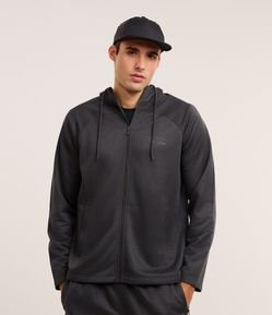 Casaco Esportivo com Textura e Estampa Lettering