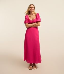 Saia New Midi em Tricoline com Cós Elástico