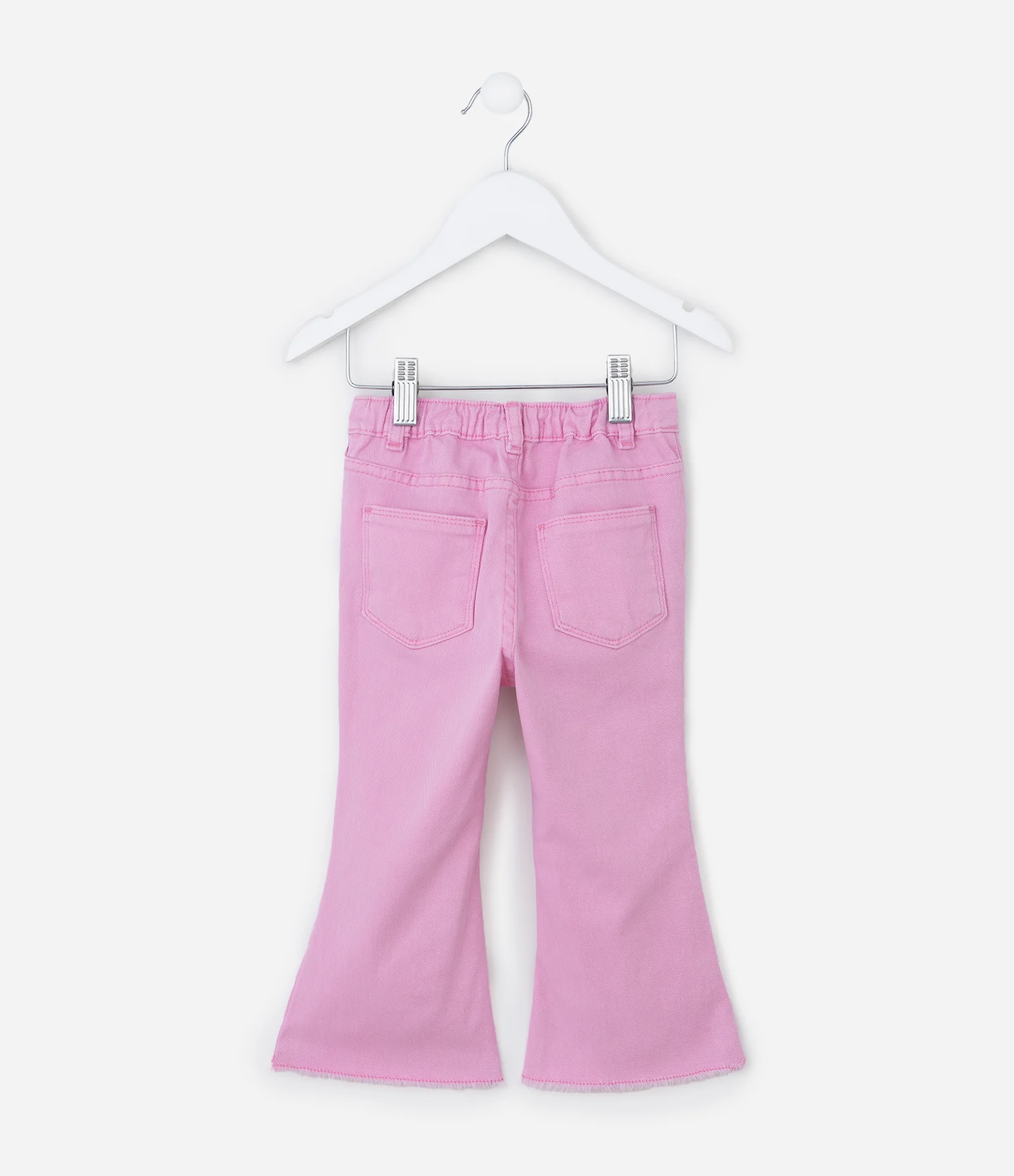 Calça Flare Infantil em Sarja com Botões - Tam 1 a 5 Anos Rosa 2