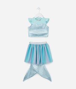 Conjunto Infantil com Estampa e Calda de Sereia - Tam 1 a 5 Anos
