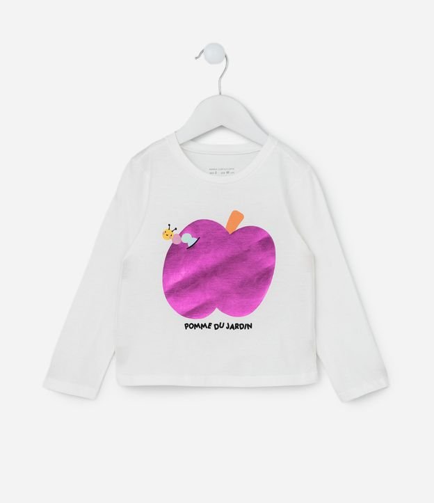 Blusa Infantil com Estampa Maçãzinha - Tam 1 a 5 Anos