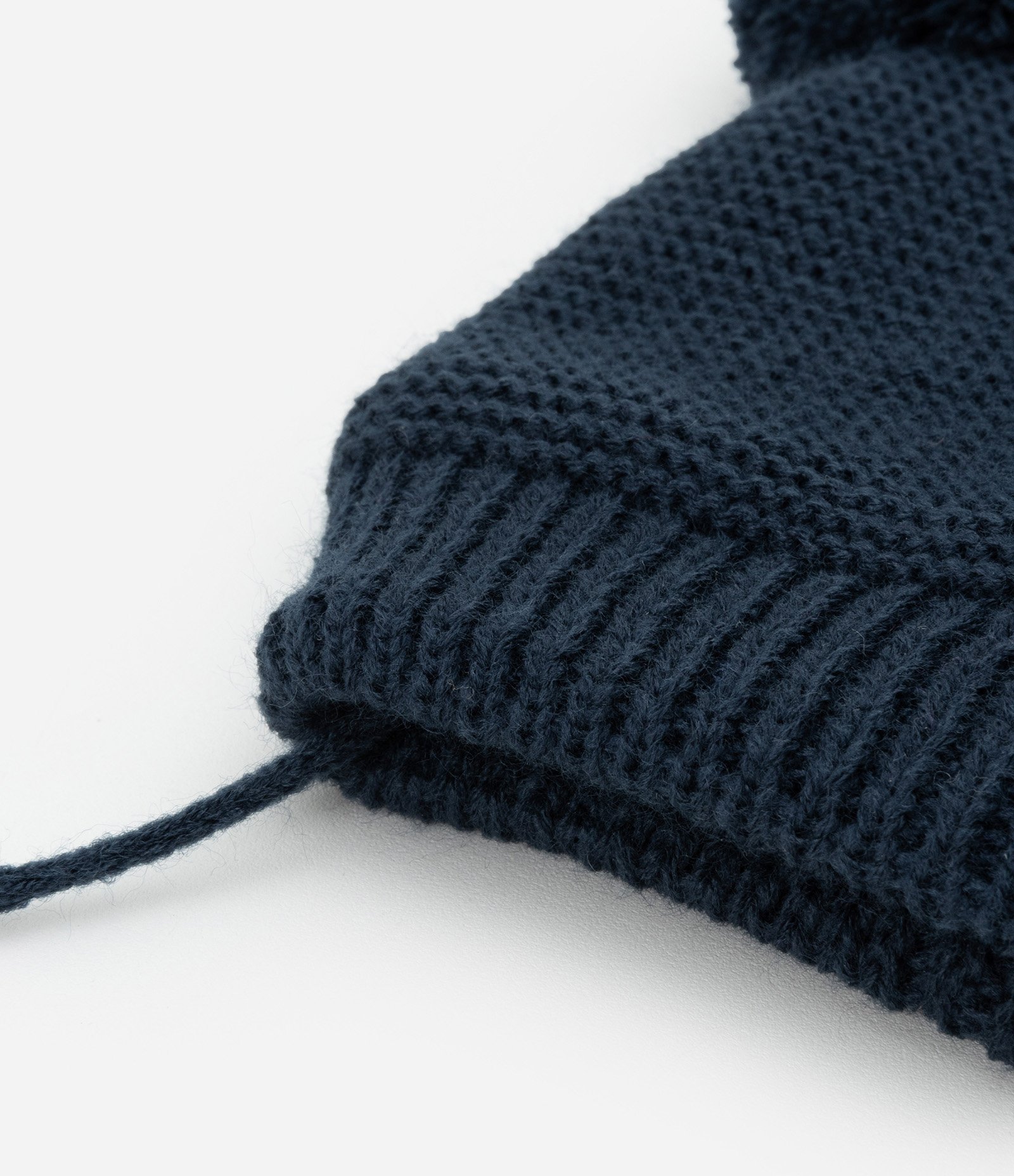 Touca Infantil com Pompons e Cordinha - Tam 0 a 12 meses Azul 2