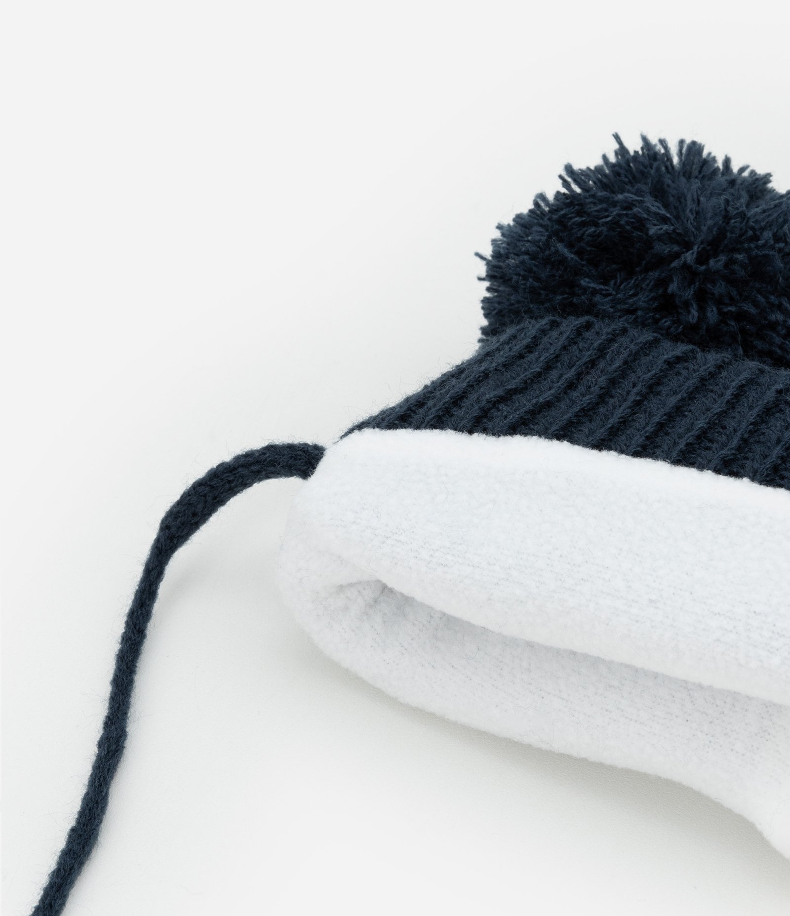 Touca Infantil com Pompons e Cordinha - Tam 0 a 12 meses Azul 4