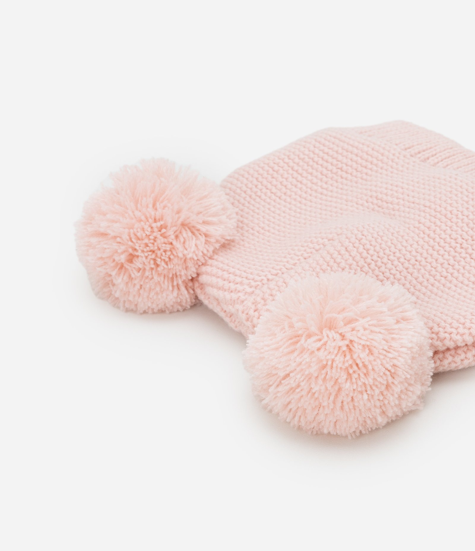 Touca Infantil com Pompons e Cordinha - Tam 0 a 12 meses Rosa 3