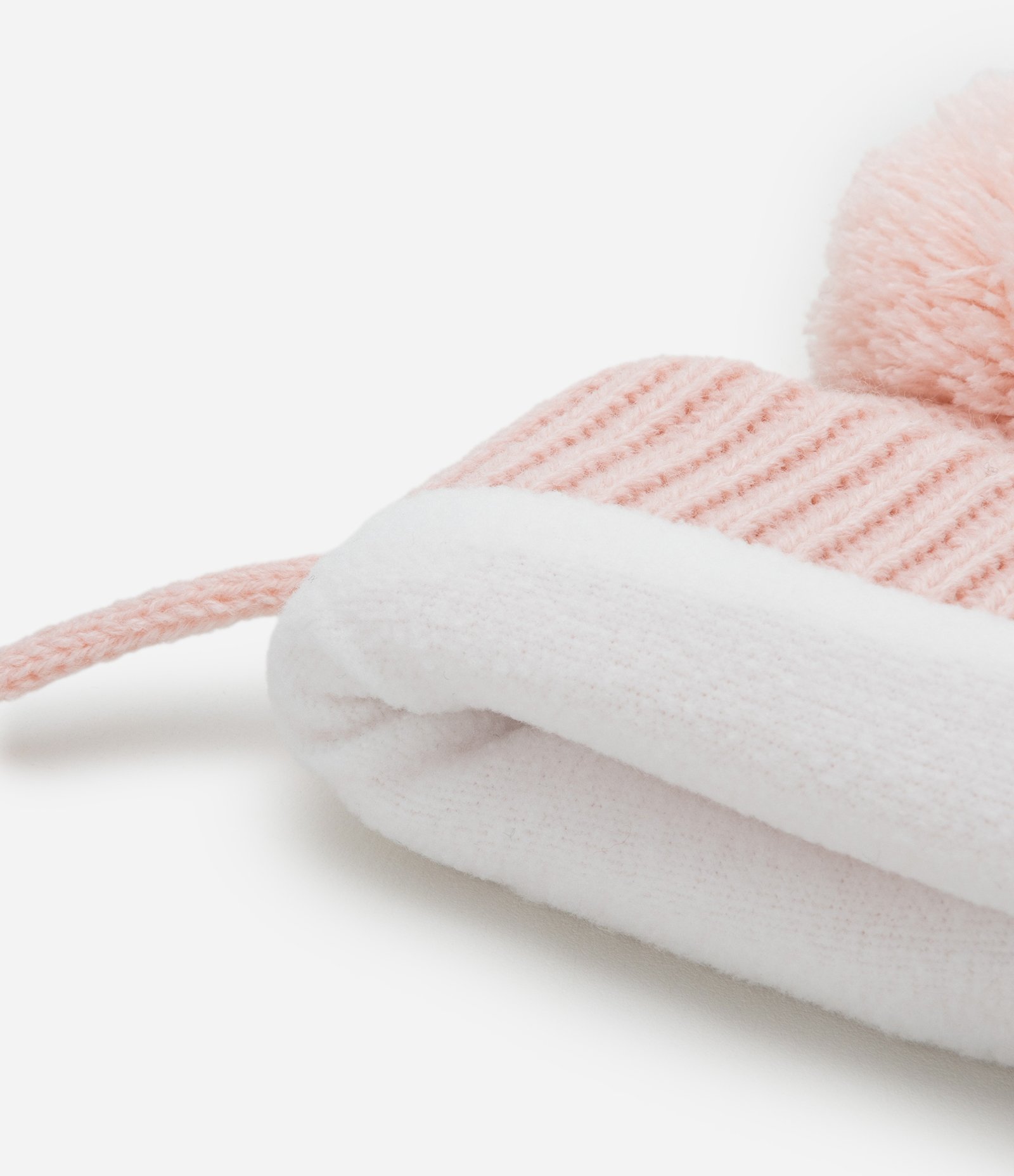 Touca Infantil com Pompons e Cordinha - Tam 0 a 12 meses Rosa 4