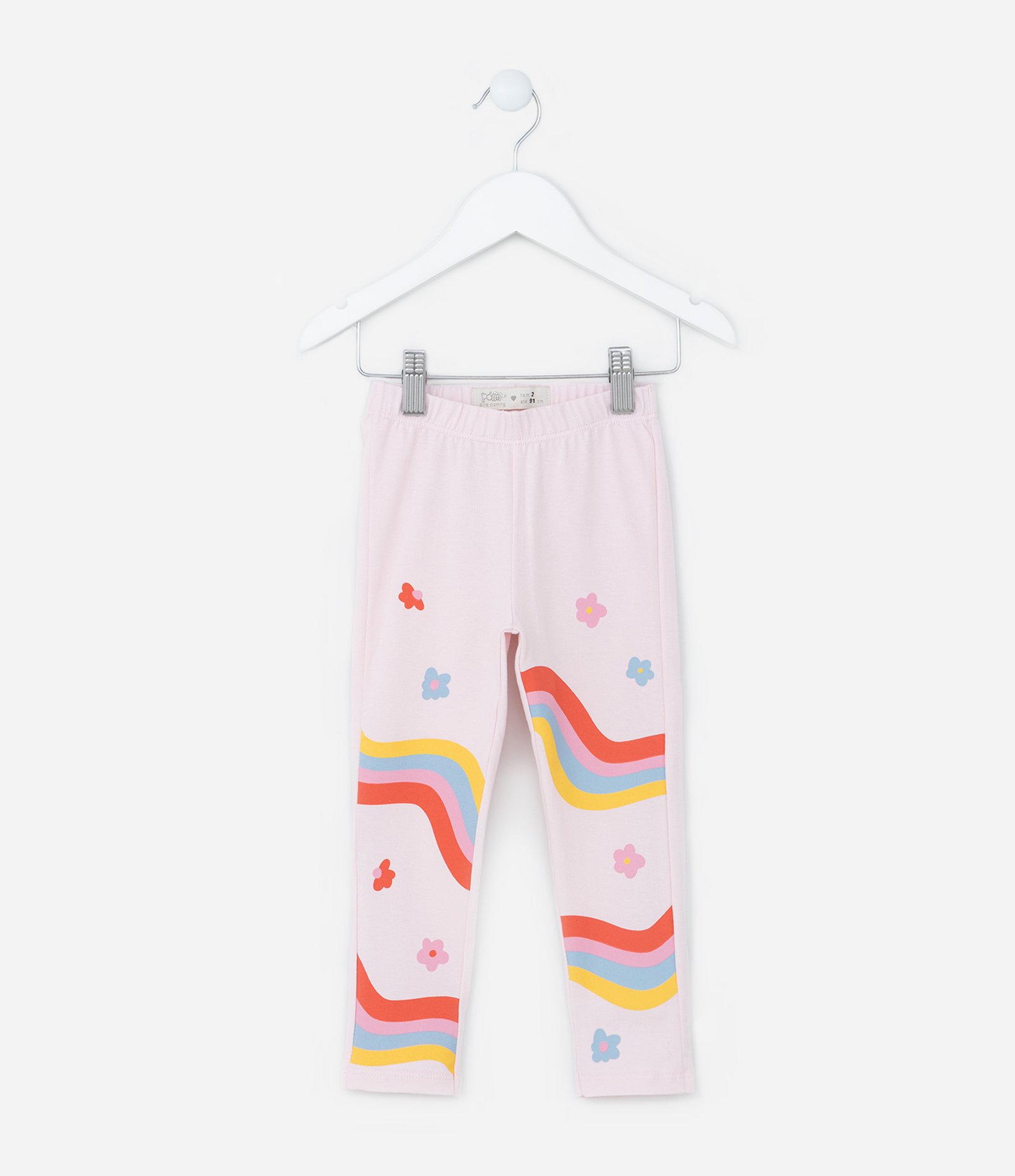 Calça Legging Infantil com Estampa Florzinhas - Tam 1 a 5 Anos Rosa 1