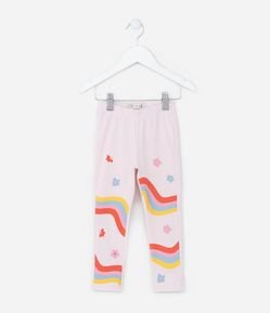 Calça Legging Infantil com Estampa Florzinhas - Tam 1 a 5 Anos
